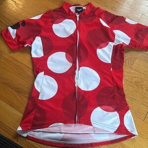 Red and White Polka Dot Women's Jersey